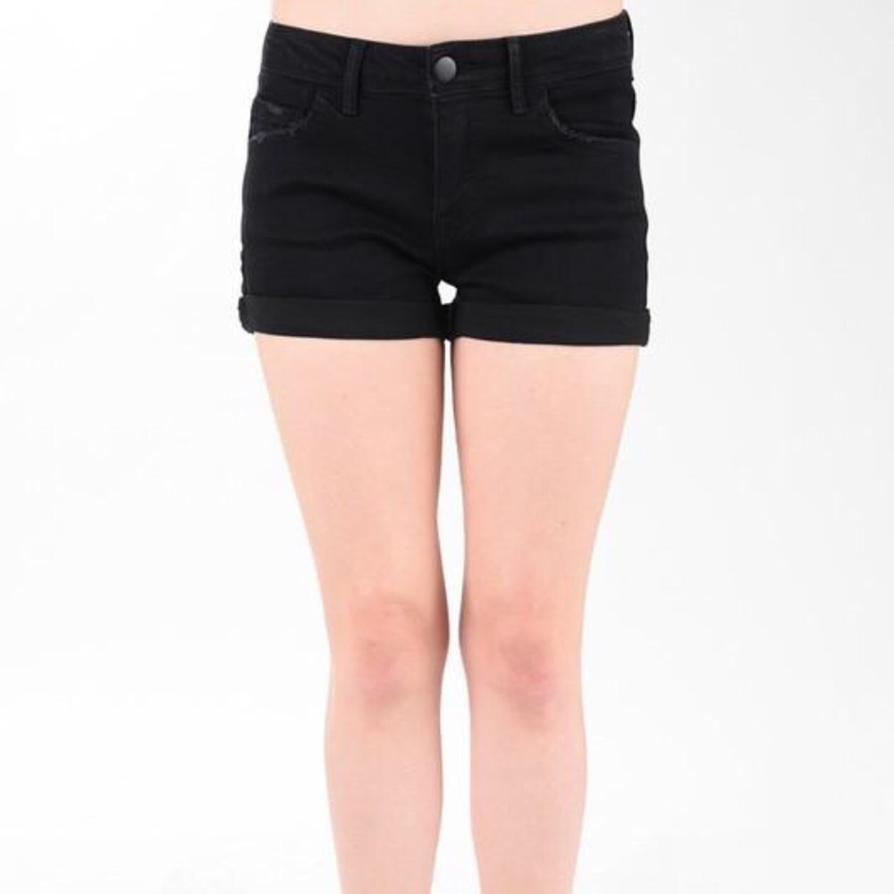 Cuffed Light Denim Shorts by Nine Planet